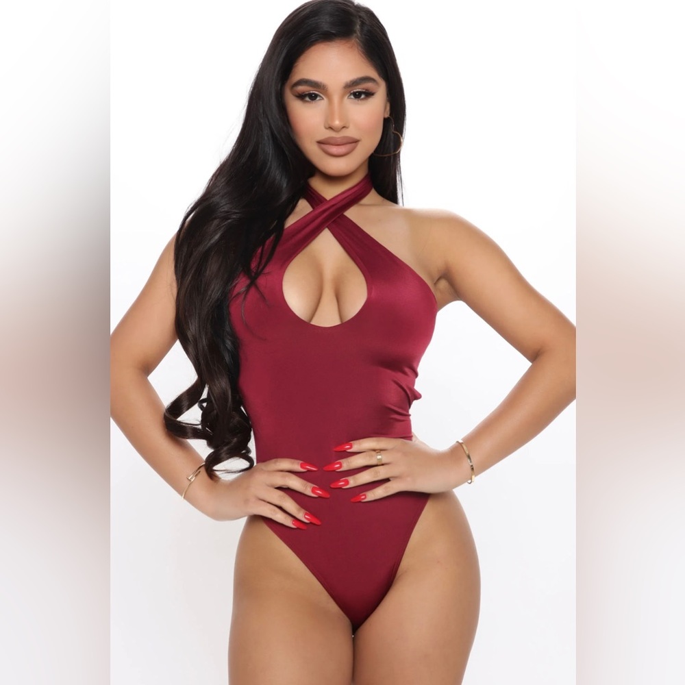 Fashion Nova: Good Girl Gone Bad Bodysuit - Wine